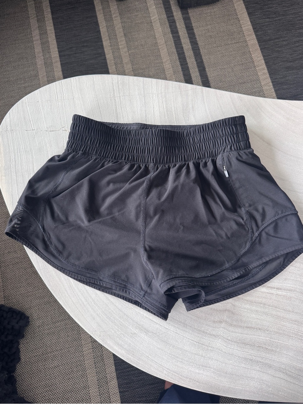 Aritzia Black Athletic Shorts with Smocked Waistband